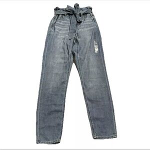 New American Eagle Jeans Womens Sz 0 Mom Straight Jean High Rise Denim Paperbag